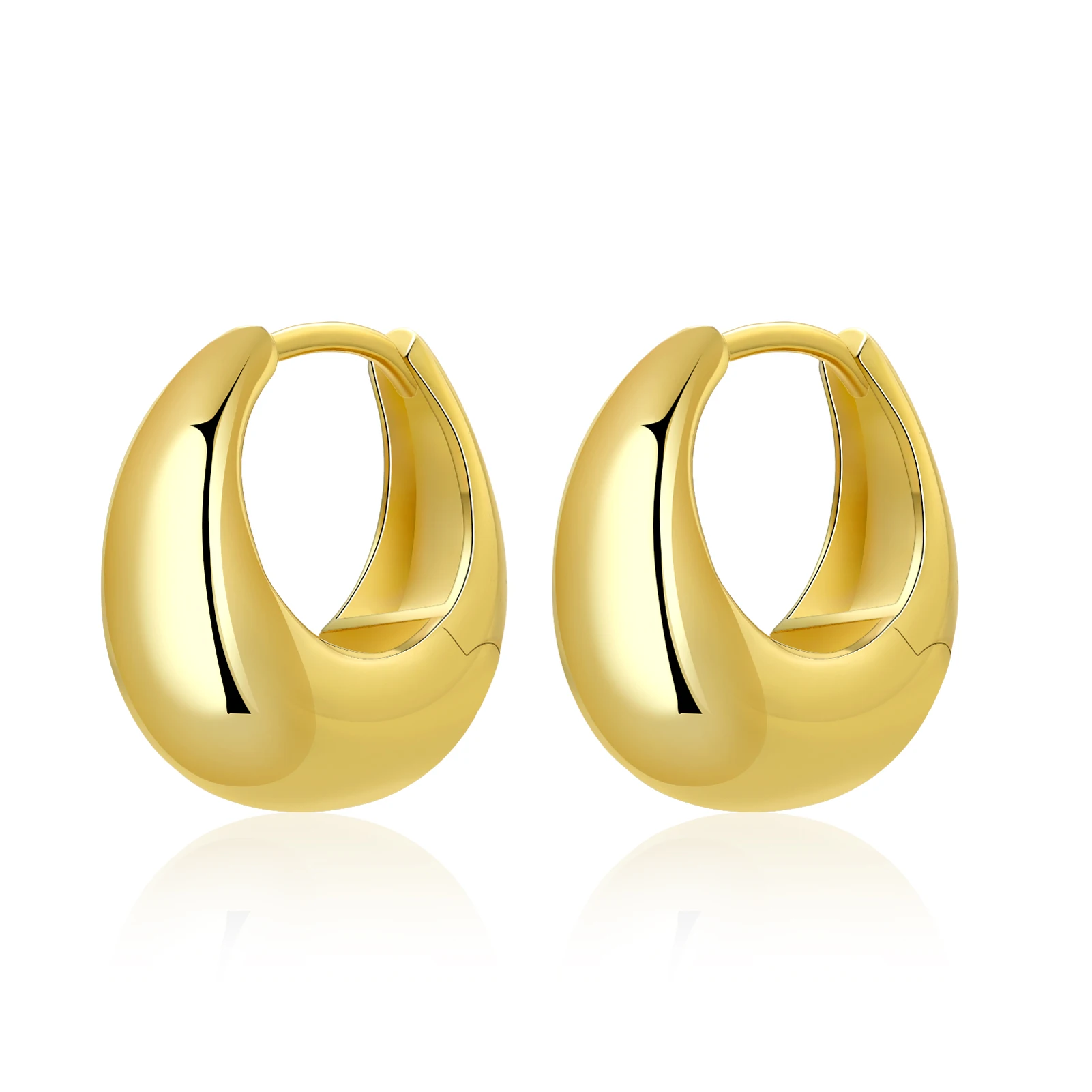 Wholesale Gold Plated Filled Hoop Gold Earrings Set Chunky Twisted Fine