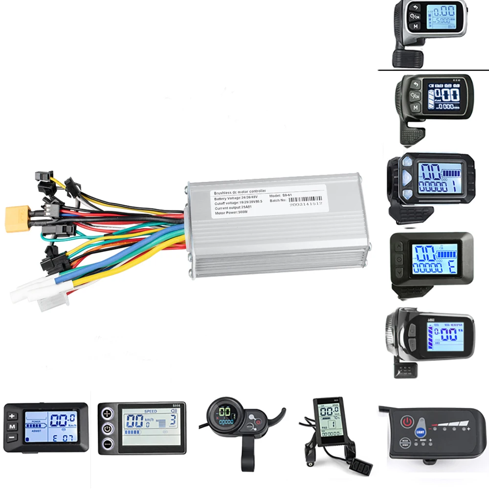 Лидер продаж 24V36V48V 500W контроллер для щеток 9 Mosfet набор электрического велосипеда Ebike