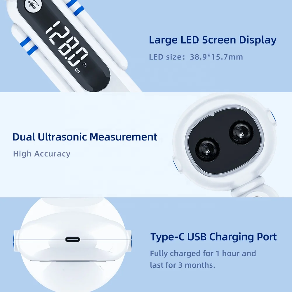 Precision Digital Ultrasonic Height Measuring Ruler for Kids and Adults Essential Height Measurement Instrument