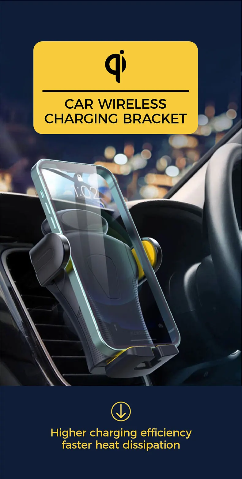 Custom Logo Qi2 15W Fast Charge Air Outlet Auto Clamping Wireless Car Charger for Universal Mobile Phone