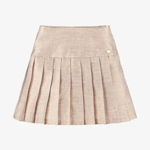 Girls Kids Cotton Linen Breathable Eco-Friendly Casual Pleated Above Knee Skirts Children Clothes OEM ODM