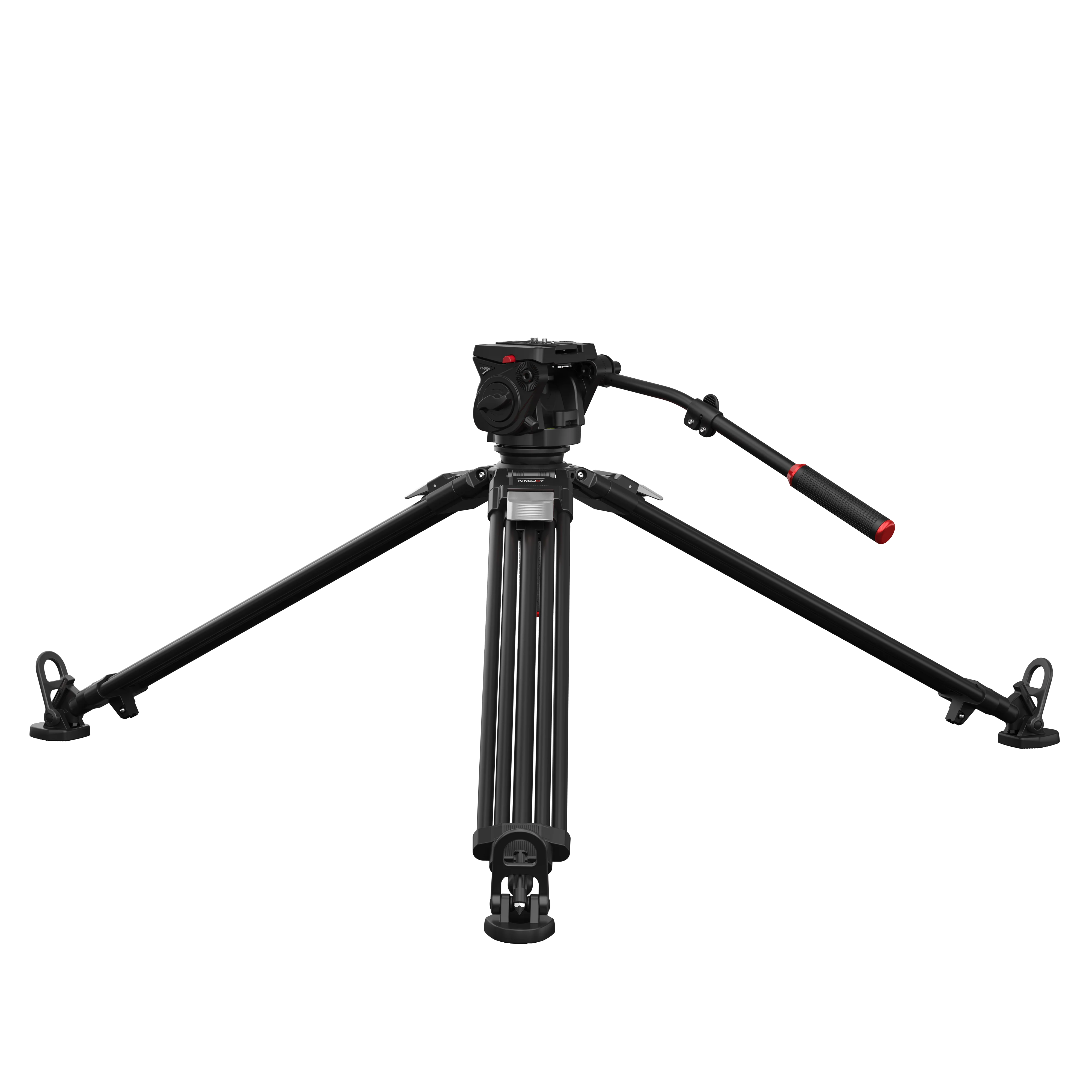 Professional Photographic Equipment KINGJOY One-click Lifting Broadcast CCTV Heavy Duty Video Camera Tripod With Fluid Head