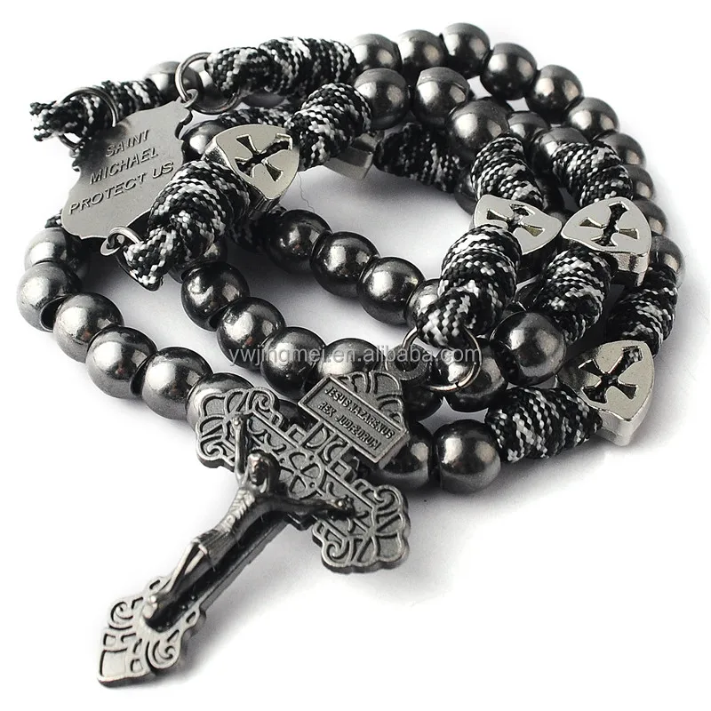 Extel Saint Peter Chanel Catholic Rosary Beads for Men, Made in USA Metal  Type: Silver Plate, Catholic Sacramental/Devotion: St. Peter Chanel, Color:  Black Onyx 