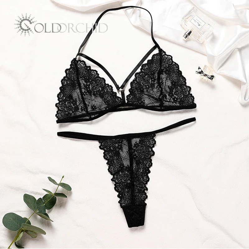 Luxury Honey Moon Set by Josephine Lingerie NY. Beauty Push up Black Lace  Bra and Silk Panties. 