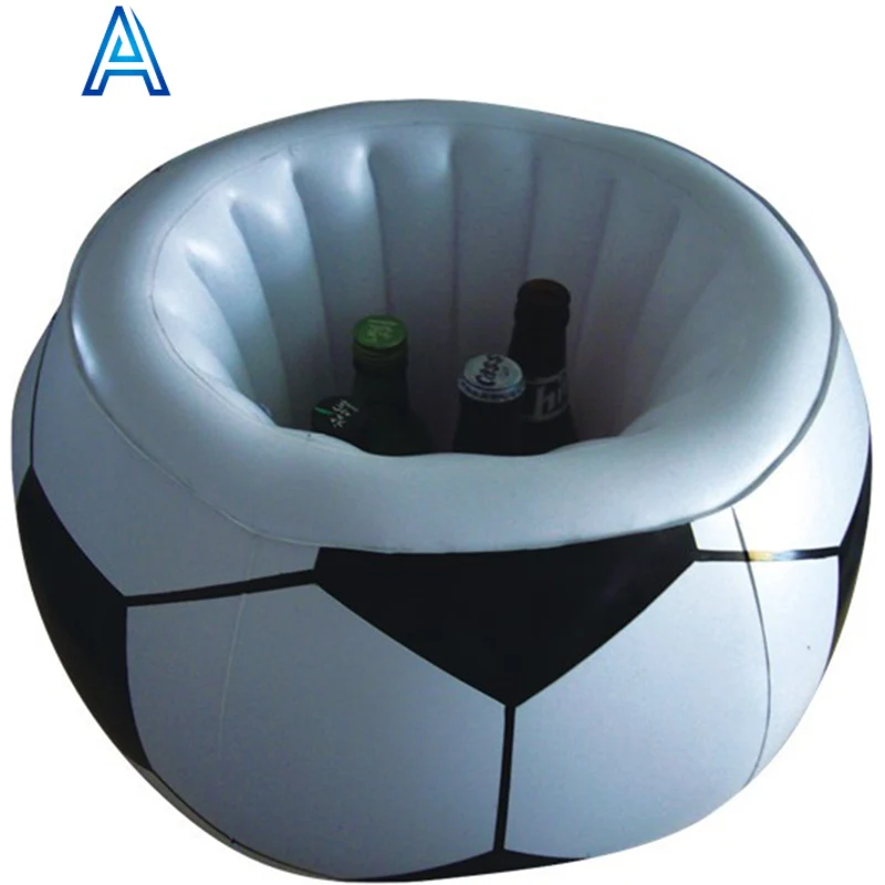 Soccer Football Shape PVC Inflatable Ice Bucket Cooler for Pool Water Float Drinks Beer Cooler