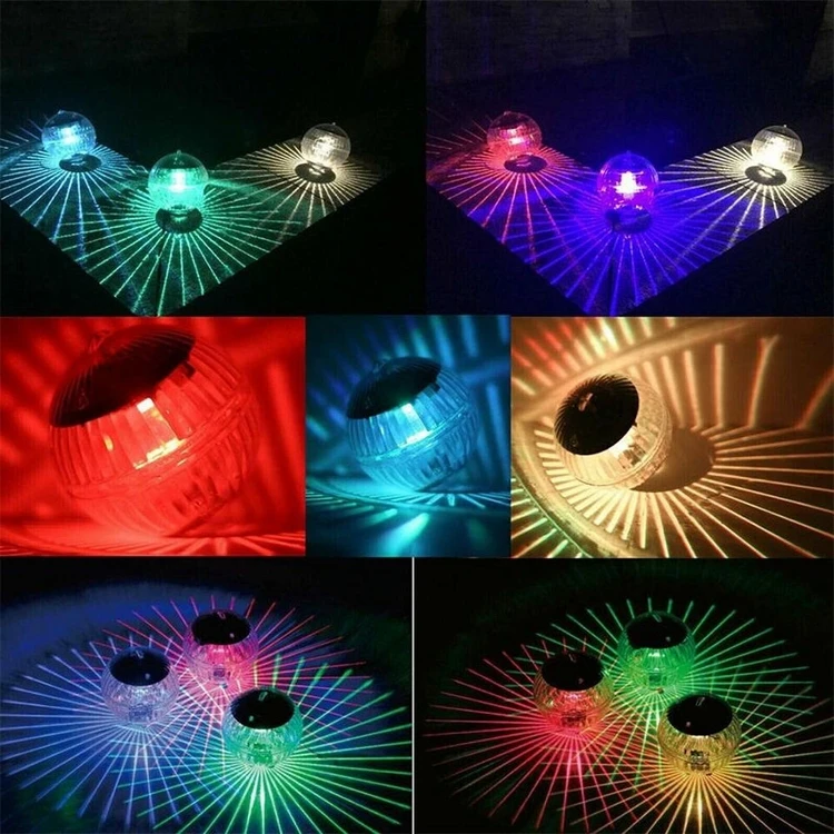 Outdoor Solar Floating Pool Light Waterproof Ip68 Solar LED Swimming Pool Light Colors Changing Solar Pond Lights for Hot Tub
