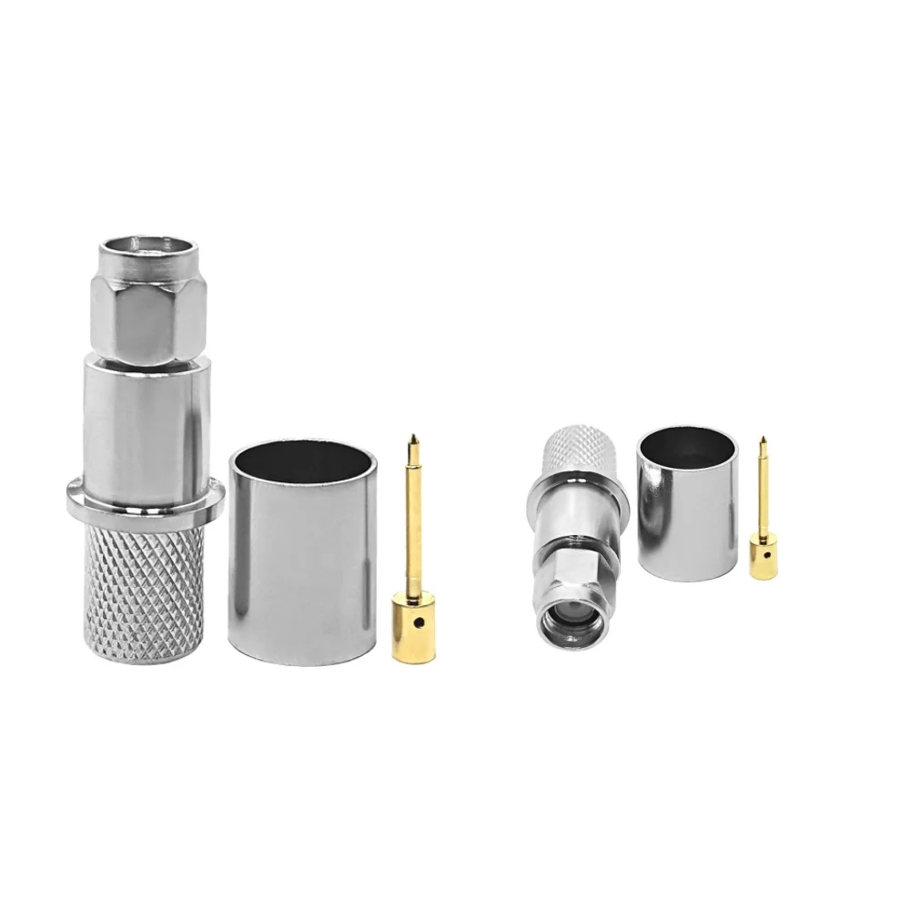 SMA Plug Straight Crimp RF Connector SMA Male RF Connector Crimp for LMR400 RG213 RG214 RG8 Cable