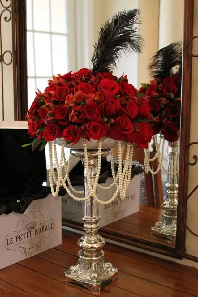  Black And Red Centerpieces