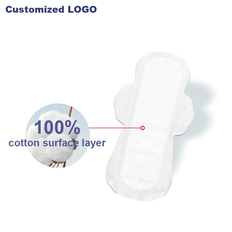 OEM Women 100% Organic Cotton Comfort Disposable Sanitary Napkin Pads