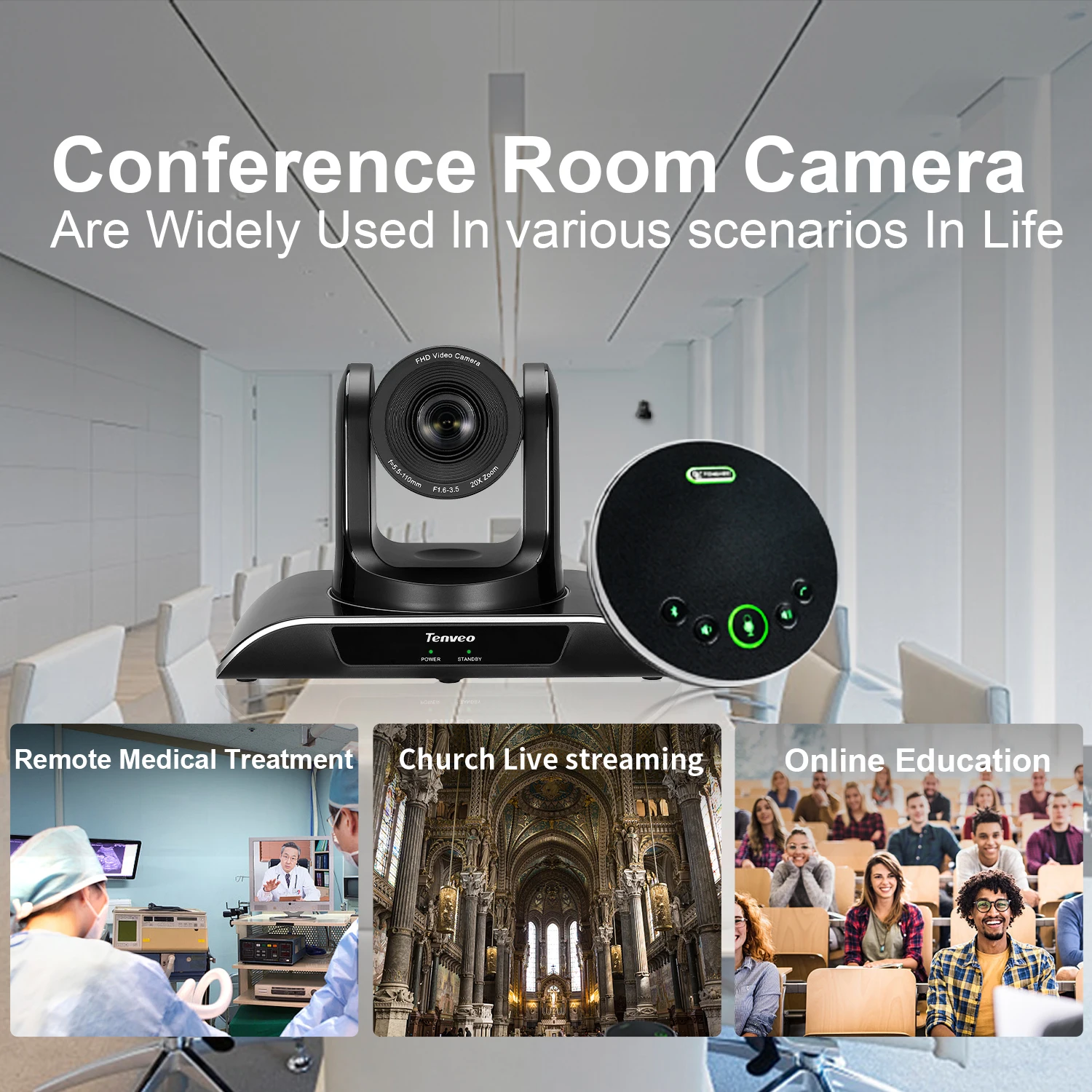 Logitech Cc3500e Group Video Conferencing With Expansion Mics HD 1080P Camera Speakerphone