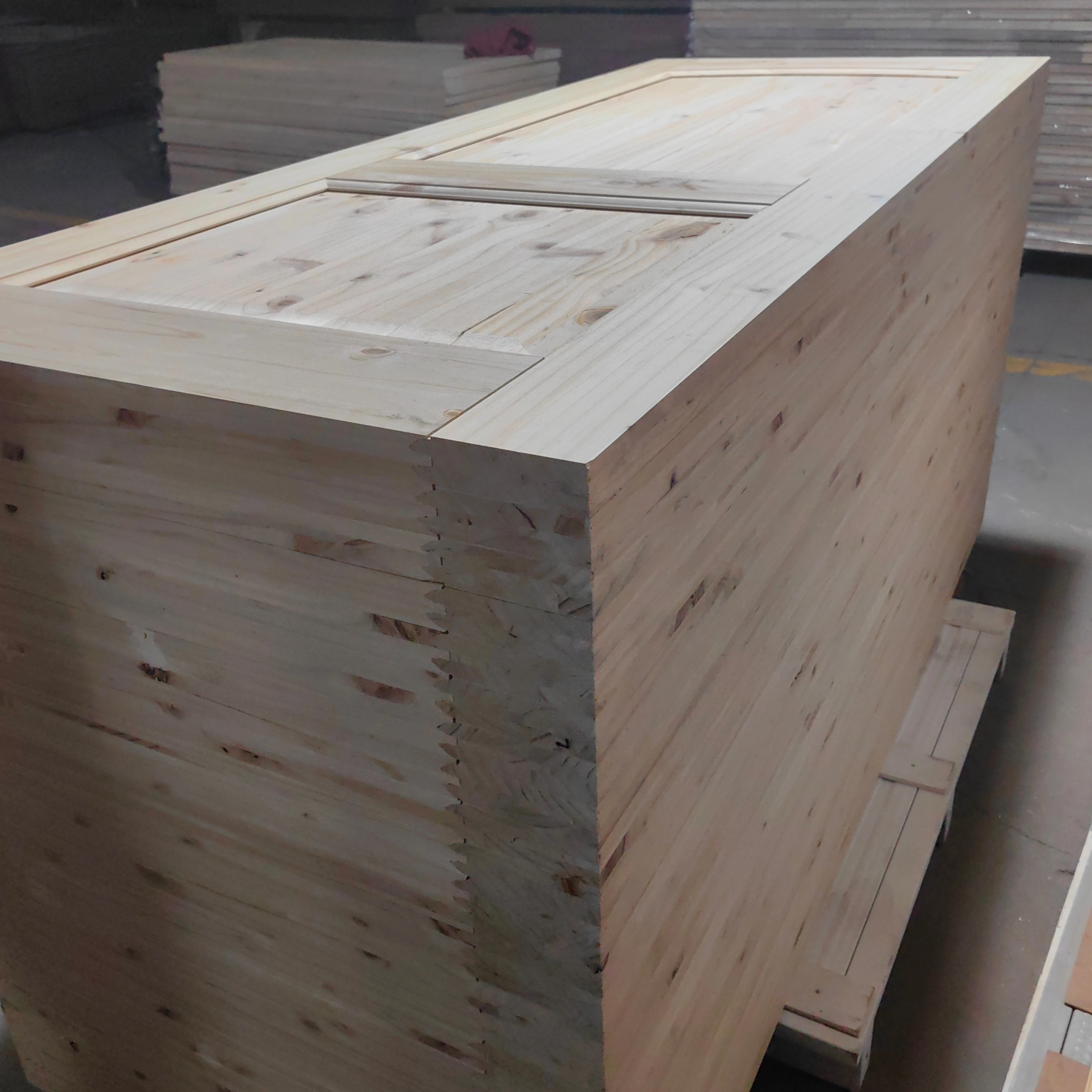 Simple Home Bedroom Pine Veneer MDF Wood Veneer Interior Doors House Single Leaf Wooden Internal Doors