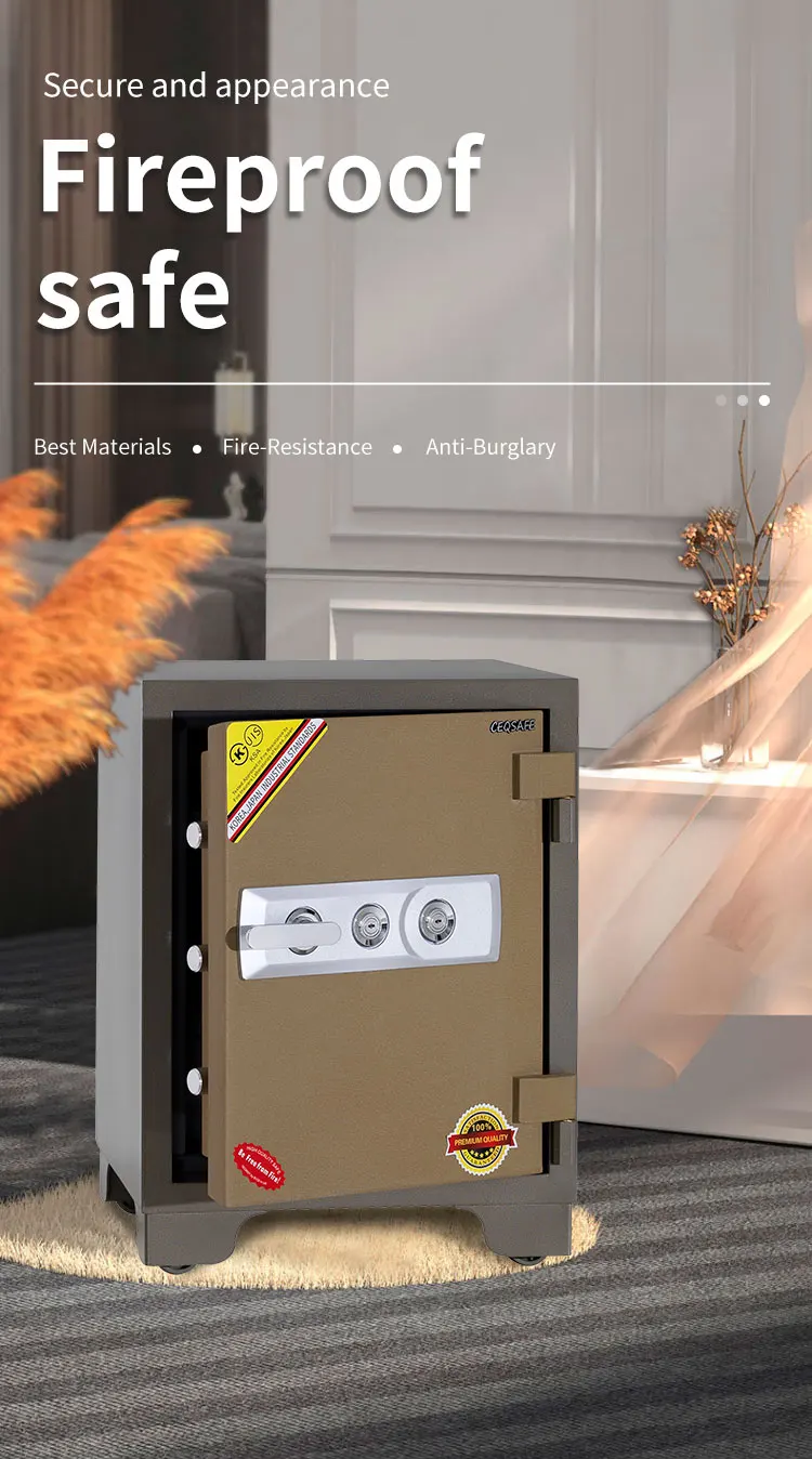 CEQSAFE 2 Hour Double Key High Quality Security Strong Metal Home Deposit Money Fireproof Safe Box details