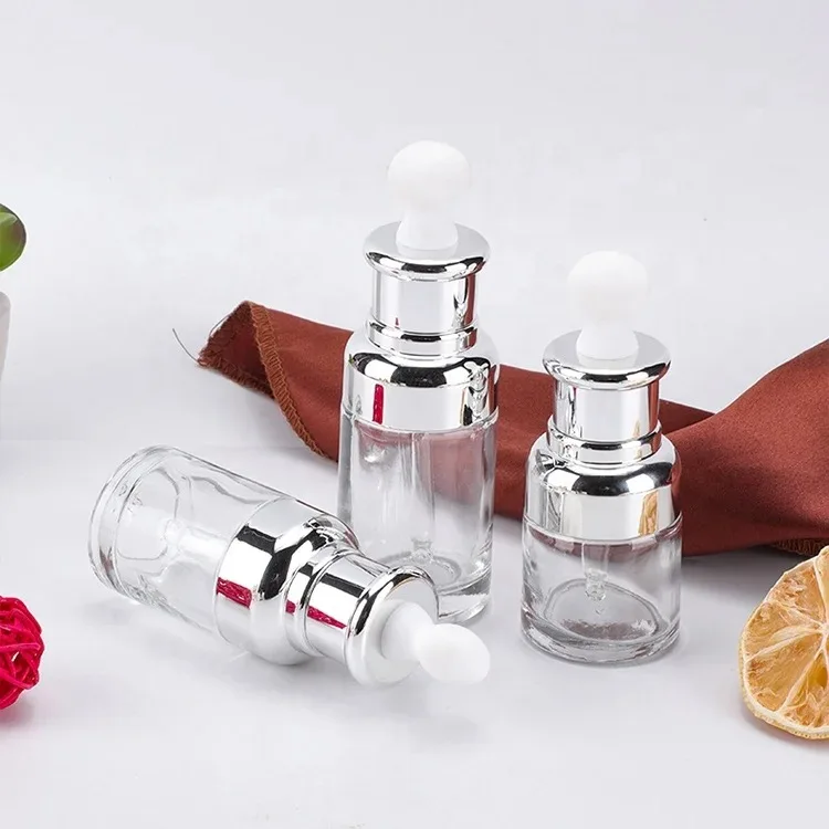 Different Types Transparent Empty Glass Dropper Bottle 50ml Round Shape
