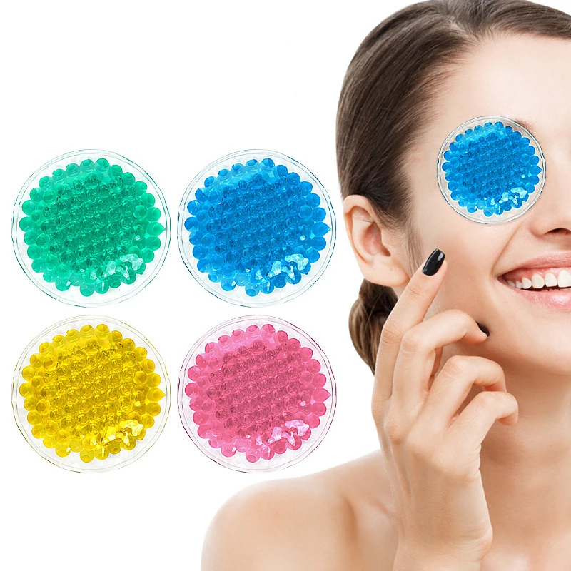 customize round aqua pearls reusable hot and cold compress pack gel ice packs