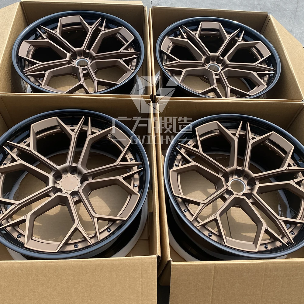 GVICHN 2 piece dual color custom forged alloy wheels 16 - 26 inch aluminum alloy rims 5x112 5x114.3 5x120 wheel hub