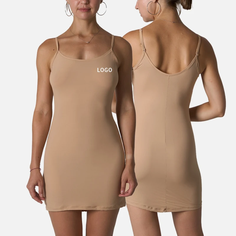 SK1230 Sleeveless Shapewear High Elastic Breathable and Comfortable Tight  Dress Slim Fitness Women One-piece Dress