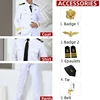 White coat+pants+shirt+5 accessories