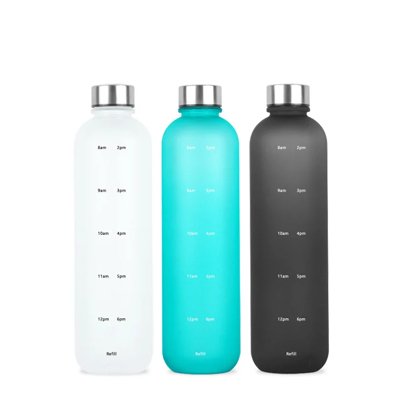 Botella de agua reutilizable liviana portátil de 1 pieza plana para viajes 