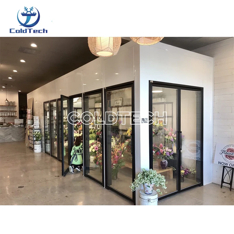 Custom Design Glass Display Door Flower Storage Walk-in Cooler for Floral  Shop