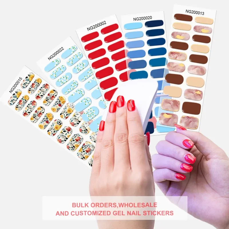 Wholesale Semi Cured Gel Nail Stickers Non-toxic Long Lasting Real Full ...
