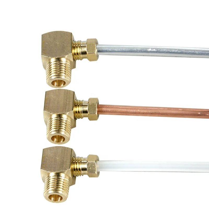 Compression Ferrule Lubrication System Cooper Connector Brass Oil Pipe Fitting Adapter Hose Elbow Joint for Machining Center