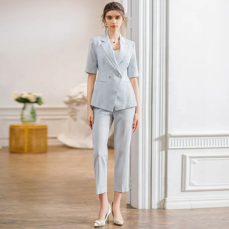 Alibaba.com: Ladies Wedding Trouser Suits, Light Blue Soft Fabric Pants Suit  for Women, Custom Suits: Apparel & Accessories