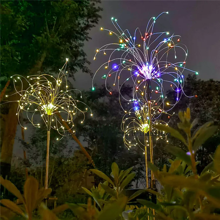 Outdoor LED Firework 8 Modes Fairy Lights Solar Operated Warm White Light Christmas Garden Wedding Decoration