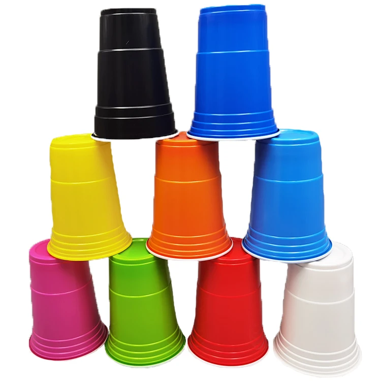 Disposable Party Beverage Juice Cups Custom Colored Plastic Beer Pong
