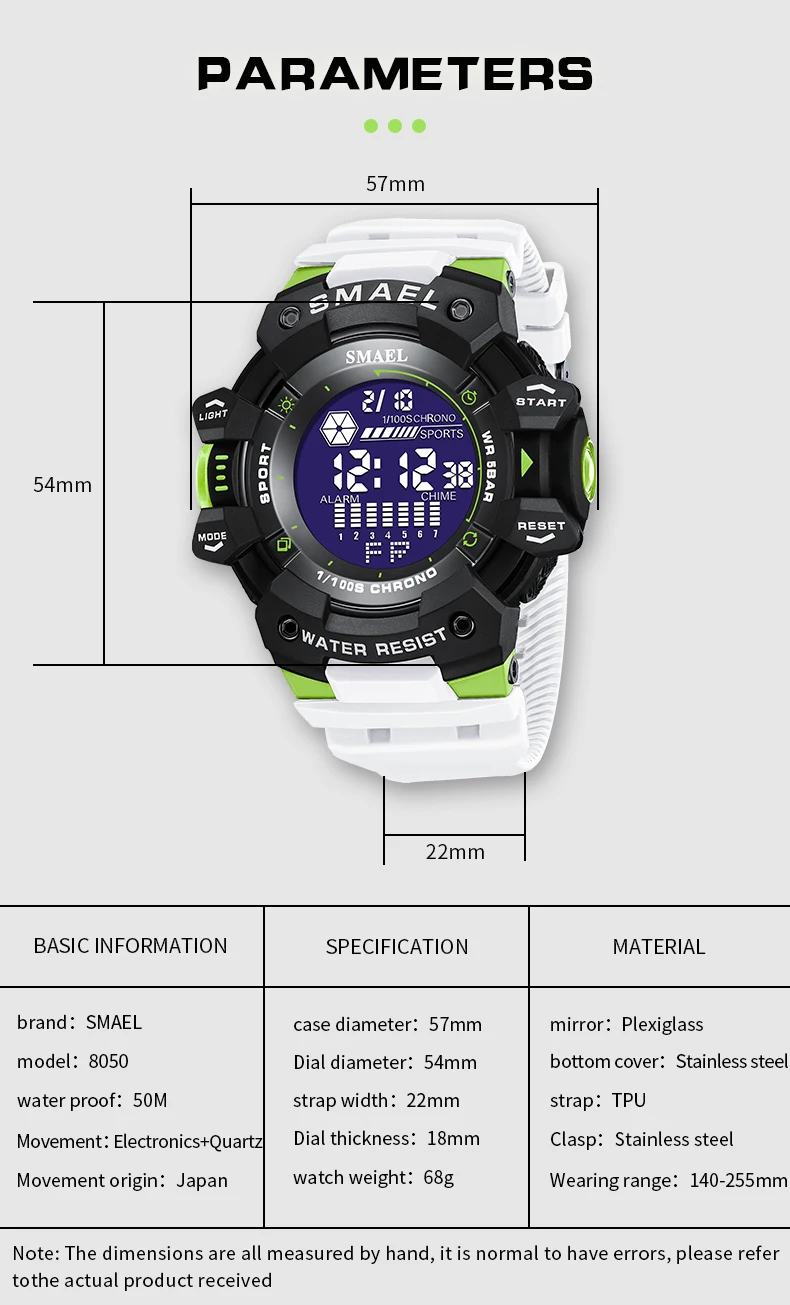 Acquista SMAEL Orologio sportivo da uomo Orologi militari LED al quarzo Doppio display Cronometro Impermeabile Sport all'aria aperta Orologi da polso da uomo per uomo 8087 in Italia a partire da 18