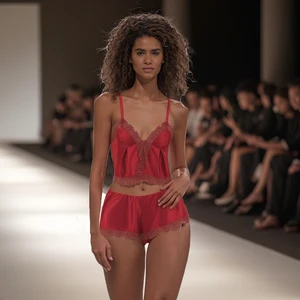 Women's Clothing Set Wholesale 2-Piece Sexy Lace Casual Home Wear Pajamas Satin Short Nightwear