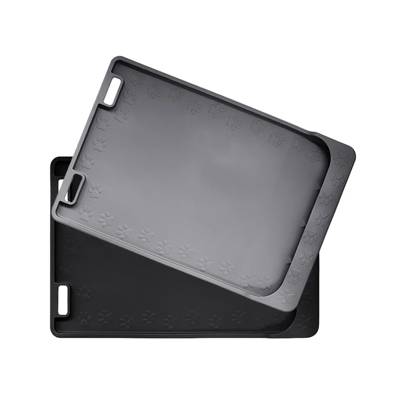 Customizable Reusable Washable Pet Food Mat Tray Silicone Pet Feeding