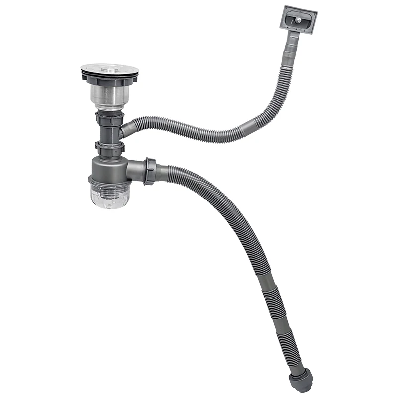 Accessoires voor keukeneil Afvoerset Buisafsluiter Set Afvoerslang Flexibele afvoerbuis RVS / PP zeef AC