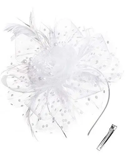 Женская шляпка с перьями Свадебная для невесты и подружки Вуалетка чайной вечеринки верхняя