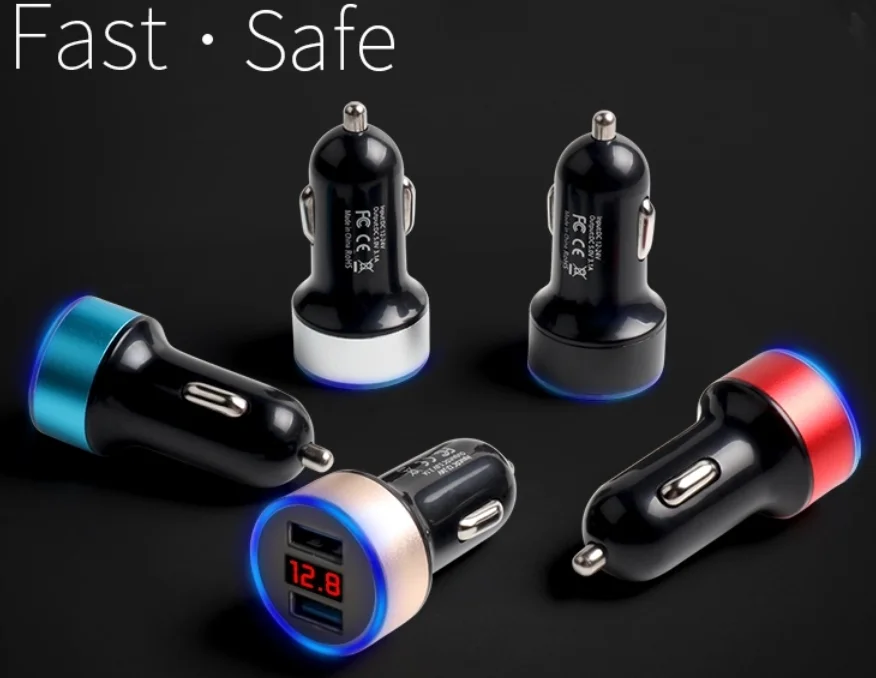 Wireless Car Charger Accessories Dual Usb Car Charger Adapter 2 Usb