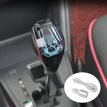 LED Light Auto Gear Shift Knob Touch automatic Leather Gear Shift Knobs Car Logo Charged sensor light Gear Shift Lever