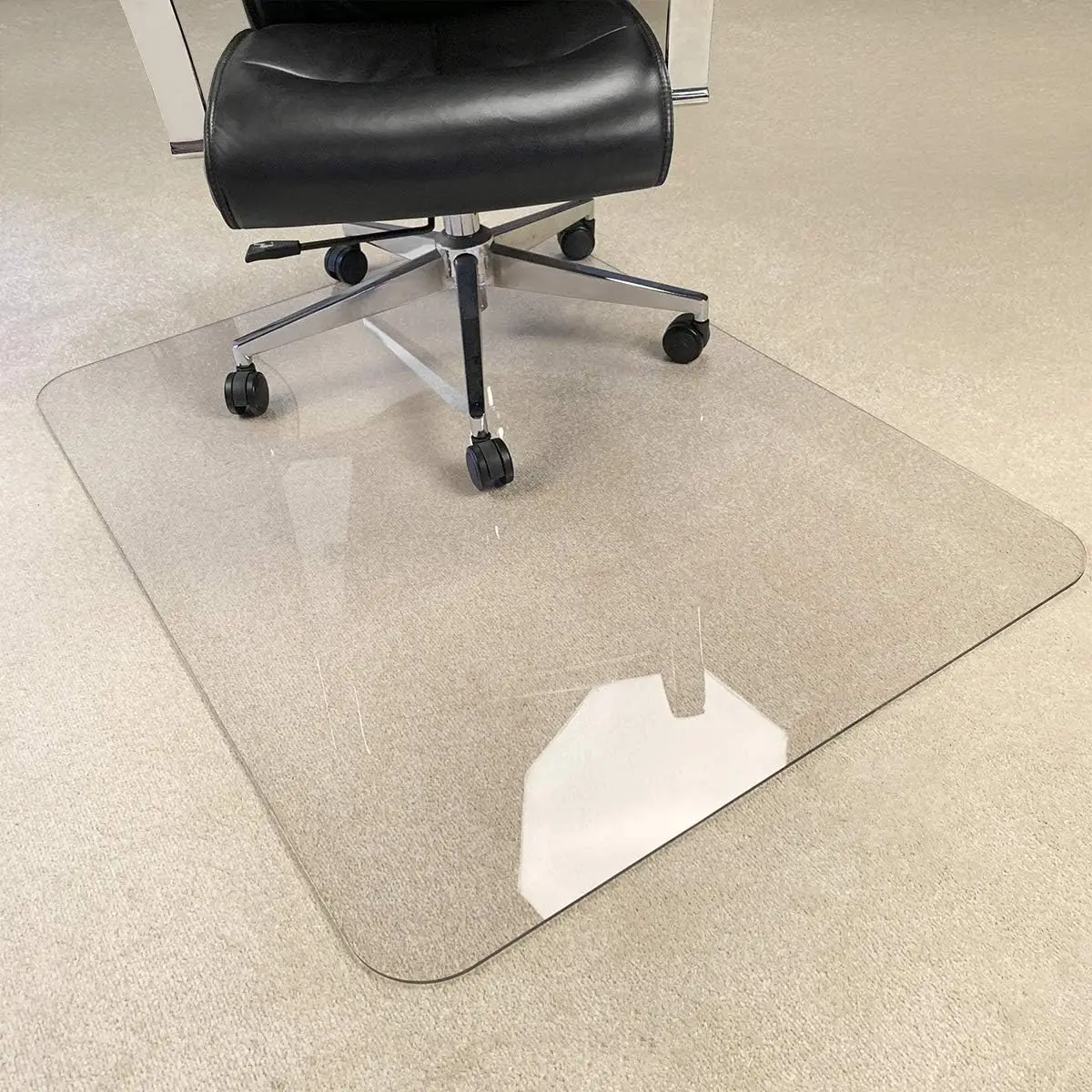 Tempered Glass Office Chair Desk Mat for Carpet or Hardwood Floor Computer  Table Top Glass Floor Protector Clear Colored Glass