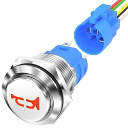 12V Horn Switch Horn Button Switch 12V 16MM Momentary Push