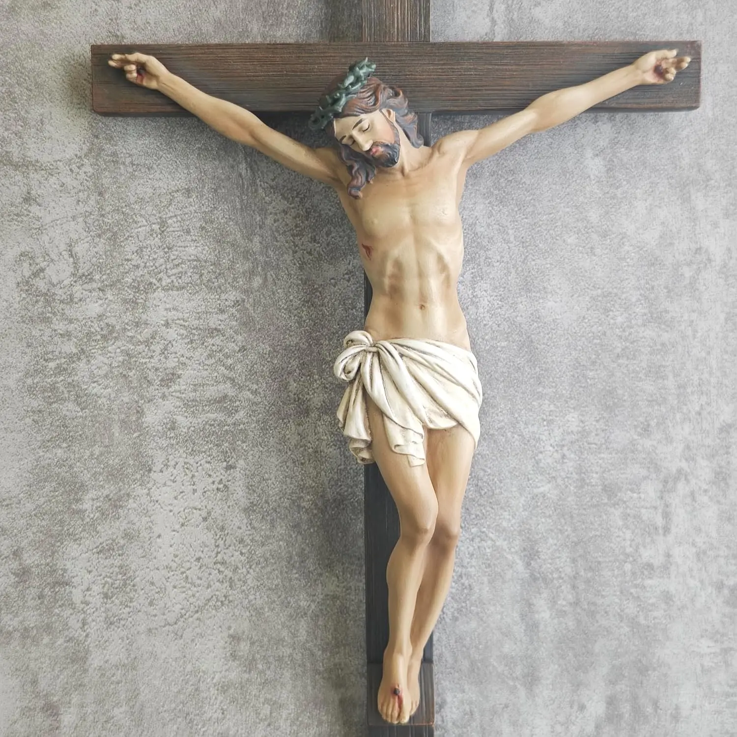 Corpo di Gesù romanico grande blu Croce barocca 124x62 cm legno oro