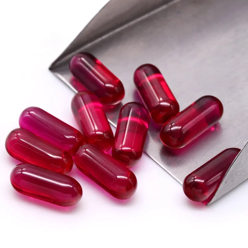 Synthetic Corundum Fancy Shape Circular Cylinder Ruby 5# Corundum Stones for Jewelry Wax Setting