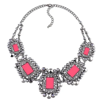 KAYMEN Bohemia Style Baroque Vintage Statement Necklace Full Rhinestones Luxury Chunky Choker Necklace Fashion Jewelry