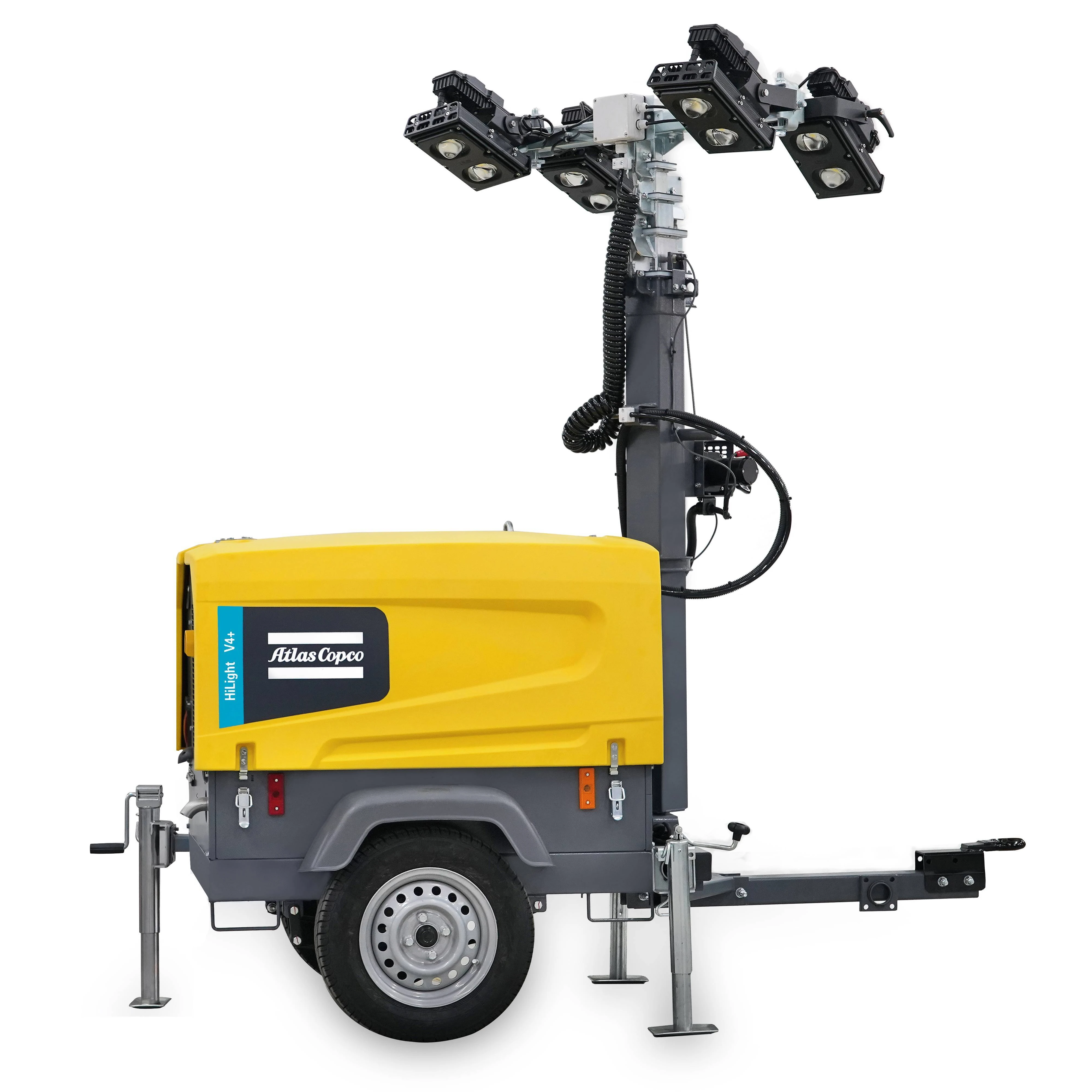 Atlas Copco HiLight V4+ V5+ Manual Portable Light Towers Outdoor 5m LED Electric Lighting Car for Industrial Use AC Power Source