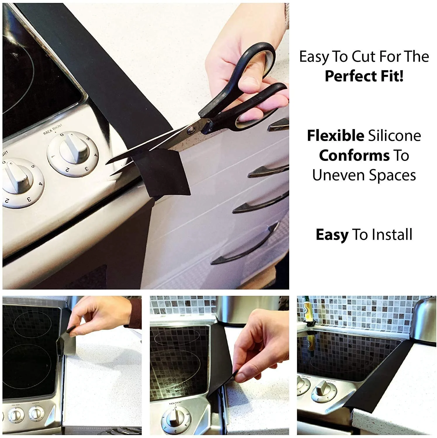 Kitchen Silicone Stove Counter Top Gap Cover Silicone Stove Gap Covers