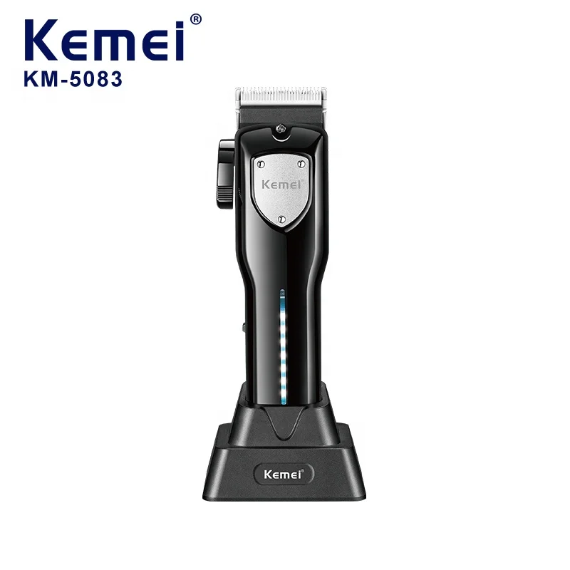 ذكي عرض ضوء منخفض الضوضاء مقص الشعر Kemei Km-5083 قابل للتعديل مسحوق تعدين أداة رئيس الشعر المتقلب