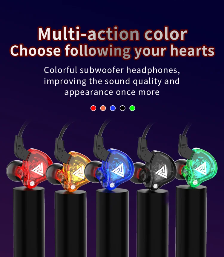 QKZ AK6 In-Ear-Kopfhörer Mit Mikrofon – Gaming, Sport & Musik, Blau