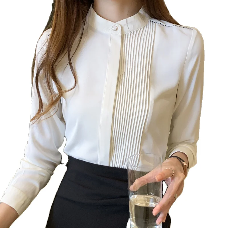 Wholesale Long Sleeve Chiffon Blouse Shirt Tops 2021 Stand Collar Office Women  Blouses Blusa - Buy Women's Blouses,Plus Size Women's Clothing,Plus Size Women's  Blouses & Shirts Product on Alibaba.com