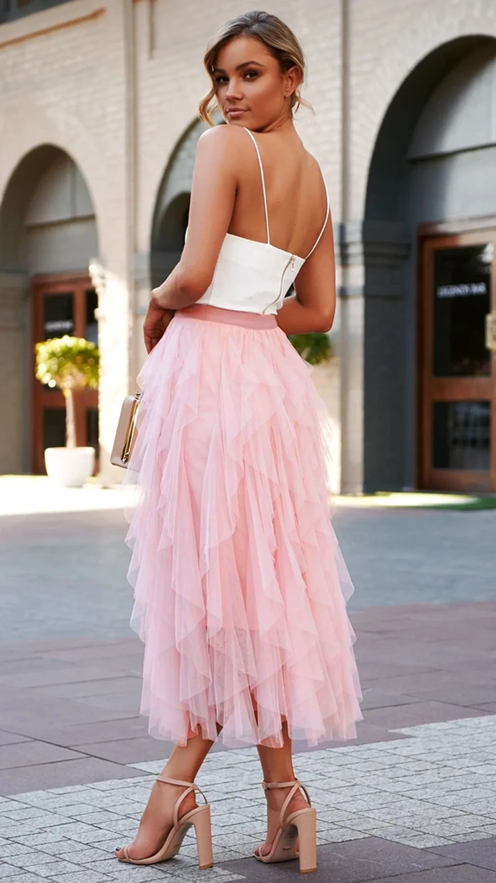 Women Clothing Cupcake Pleated Magic Wrap Long Tutu Skirt New Women Irregular Layering High Waist Ball Gown Skirt