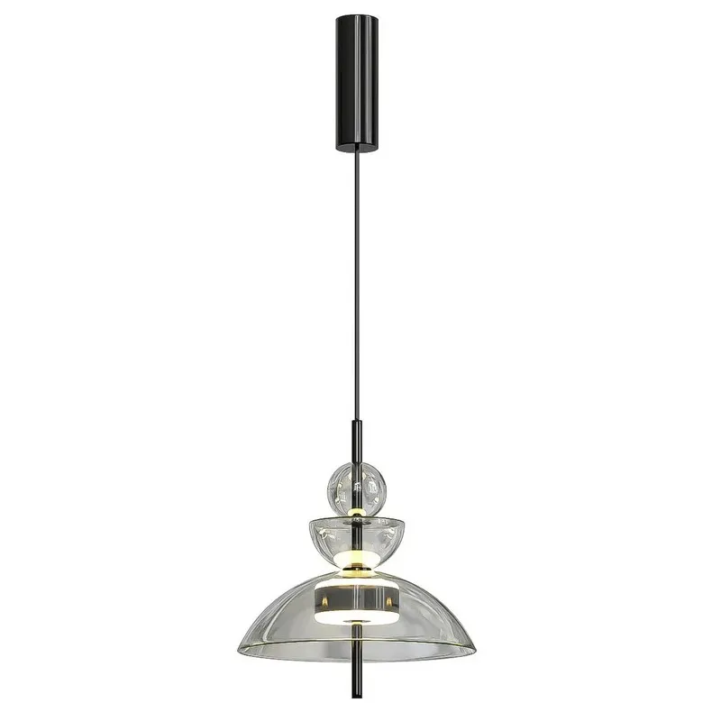 Modern Single Metal Pendant Chandelier for Bedroom and Dining Room Indoor Home or Hotel Decorative Hanging Lamp Small Size