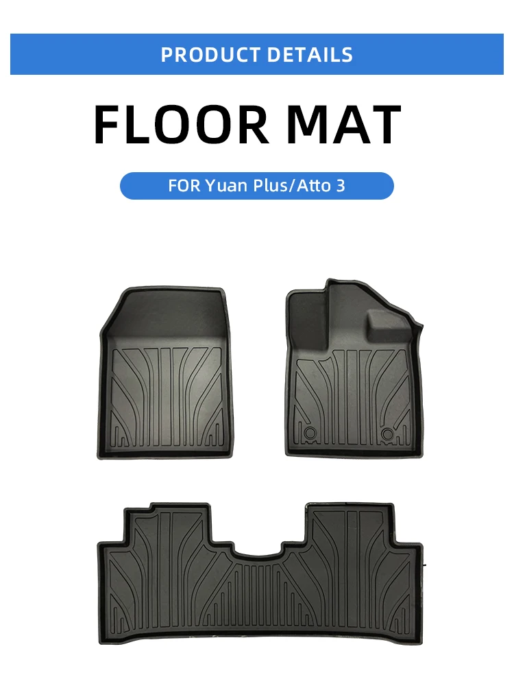 Atto3 Parts 5D Car Floor Mats Tpe Foot Mat Car Floor Liner Foot Pad For Byd Atto 3 Yuan Plus Accessories details