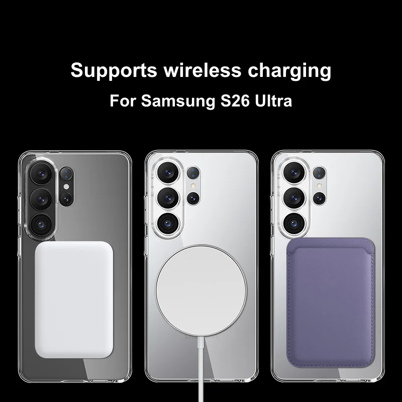 product customized shockproof anti yellowing transparent magnetic mobile phone case lens protective for samsung s26 ultra s26 oem-3