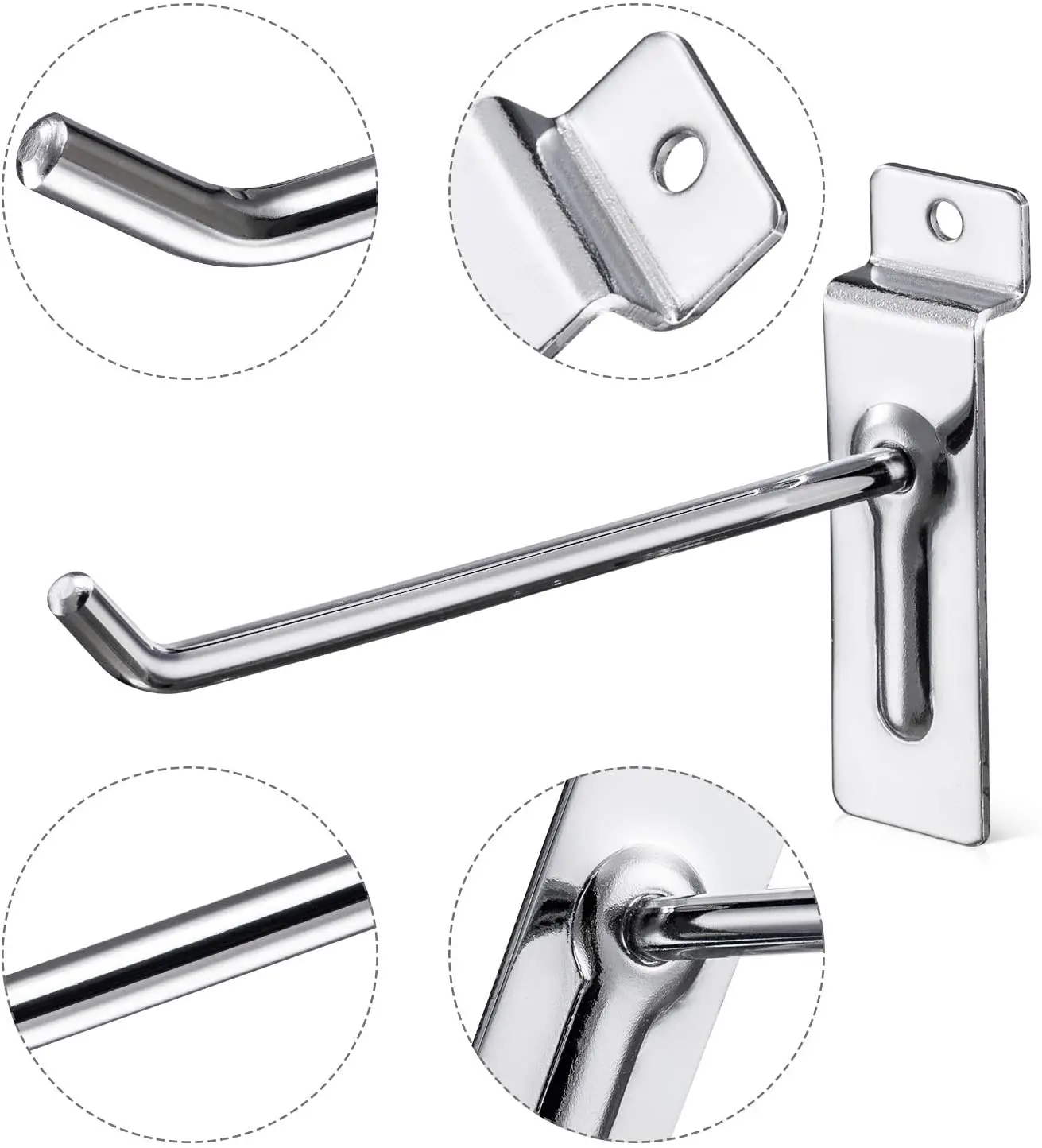 6 INCH 6" SLATWALL Slat Board Hooks Accessory Single Prong Shop Retail - View #8